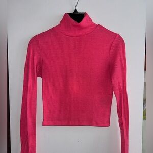 H&M Pink Long Sleeve Fitted Crop Top